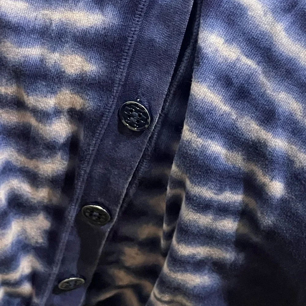 Tory Burch Tiger Cardigan Lightweight Purple Tie Dye Size medium